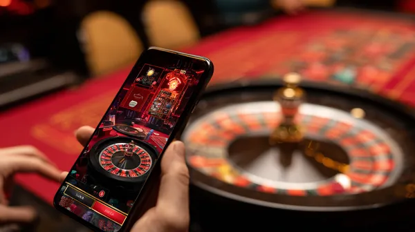 A cheerful woman in traditional clothing using her smartphone during a festive moment, showing how easily the DC44 app fits into everyday life.